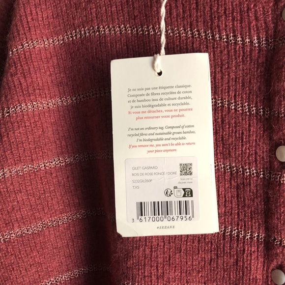 NWT Sezane gaspard cardigan dark rosewood! - Picture 5 of 7